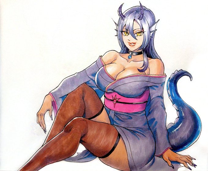 海音ミヅチ様🐉のキャラクタを描いてました

#妖海竜の絵巻 