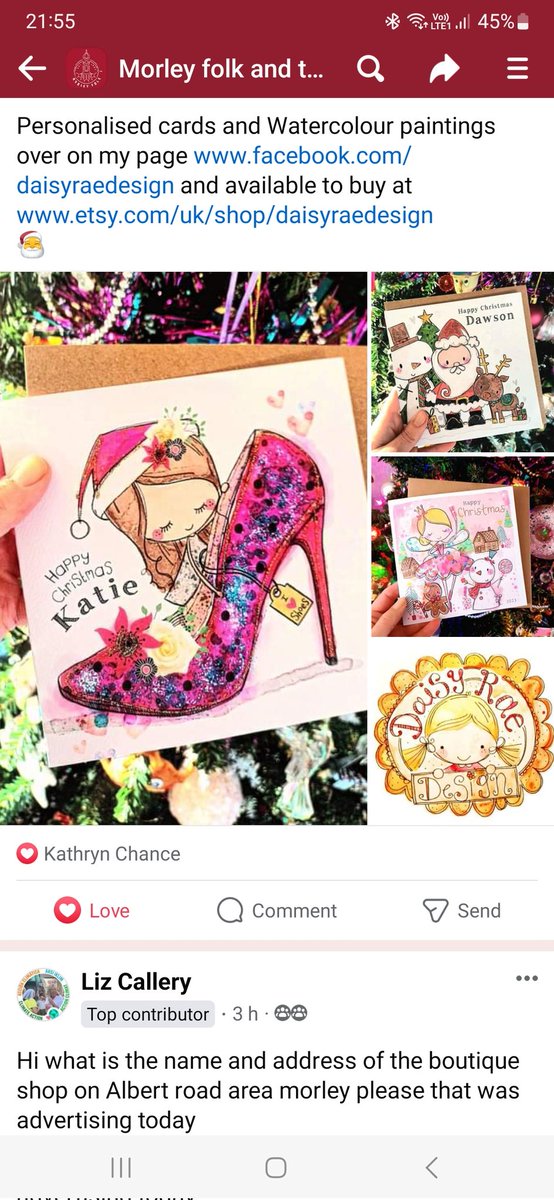KathrynCha50153's tweet photo. 20% discount still until 3rd dec from @daisyraedesign
https://t.co/8vJVfZV4hu
#daisyraedesign #SmallBiz
#EtsySeller #EarlyBiz
#onlinecraft
#ShopIndie
#UKcraftershour
#UKGiftAM
#UKGiftHour
#handmadecard
#logos
#familypics
#Watercolourpainting
#caketoppers https://t.co/9O2SPvmFxw