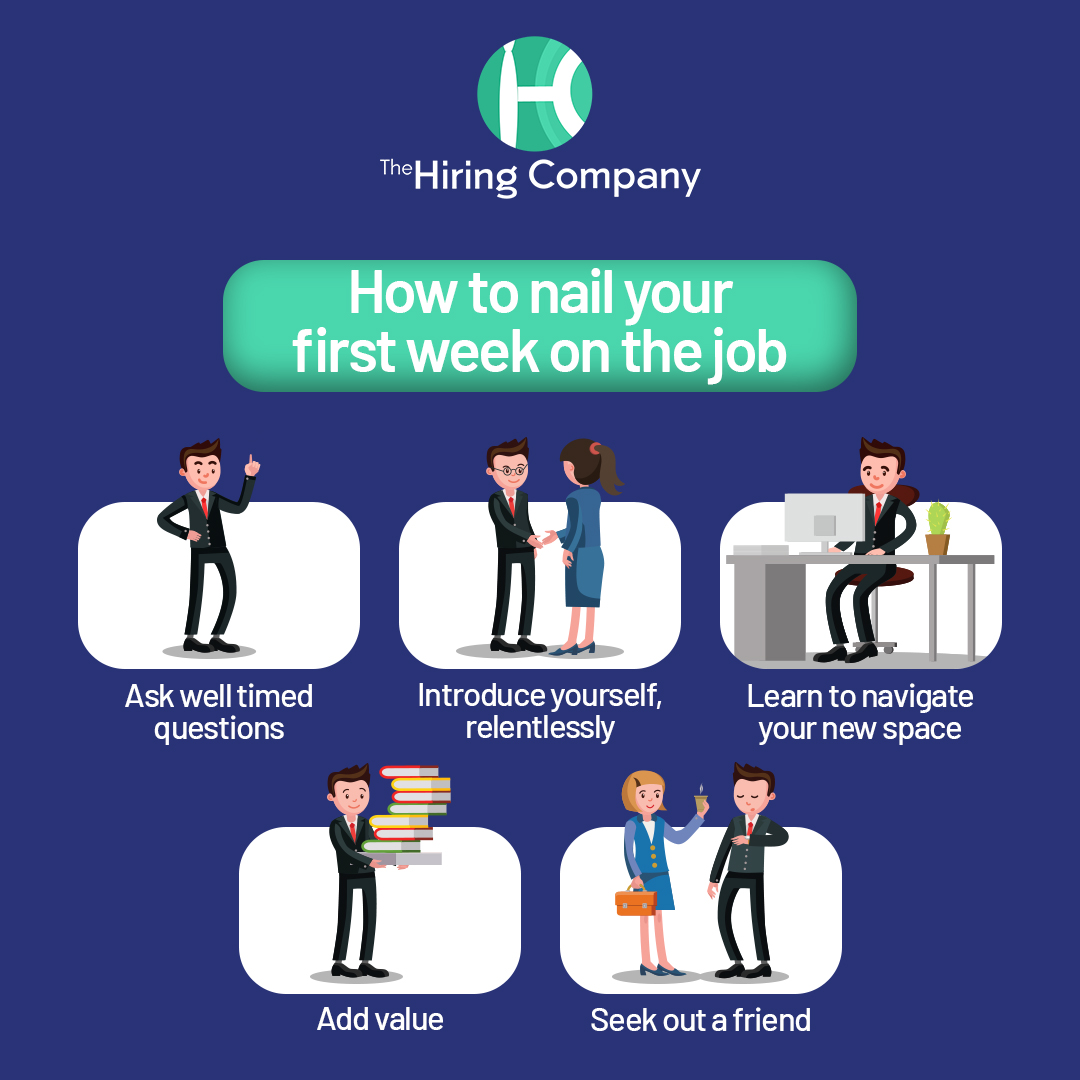 GetHiredWithTHC's tweet image. Nailing your first week on the job like a pro! 

Follow The Hiring Company for more such tips! 

#THC #TheHiringCompany #FirstWeekSuccess #NewJobTips  #CareerBeginnings #WorkplaceAdvice #NetworkingWins  #ProfessionalGrowth