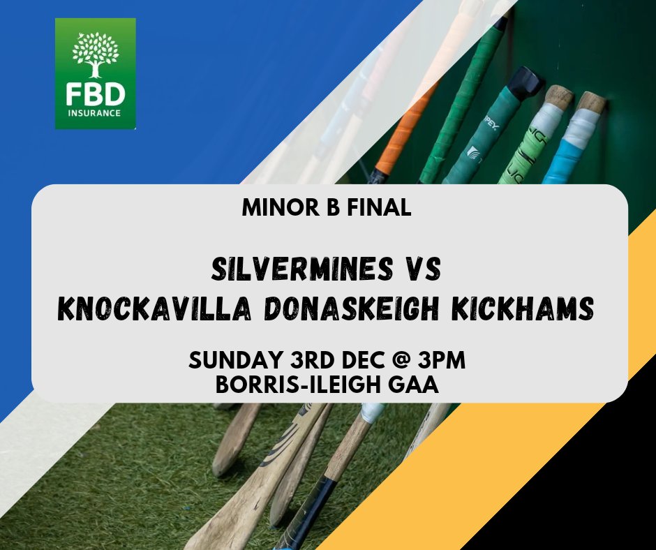 Tipperary Camogie (@camogietipp) on Twitter photo 2023-11-30 07:25:13 📢The 2023 FBD Insurance Minor B Camogie Final takes place this Sunday in Borris-Ileigh GAA between @silvermines_gaa and @kickham_gaa Best of luck to both teams ☘️ 📢The 2023 FBD Insurance Minor B Camogie Final takes place this Sunday in Borris-Ileigh GAA between @silvermines_gaa and @kickham_gaa Best of luck to both teams ☘️
