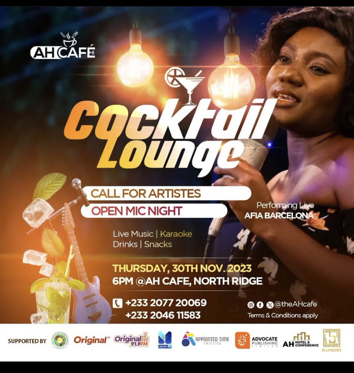 vessel4's tweet image. It’s Thursday!!  exactly at 6pm at North Ridge, Cocktail Lounge is coming to you.  Get ready for a night of good drinks and good music. See you there 😘
@theAHcafe 
@AHHotelAfrica_ 
@thejospongroup #matinamidu #ahcafe #2ndDecember #citicbs