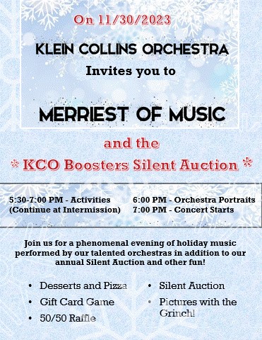 It's Winter Concert and Silent Auction time!!!