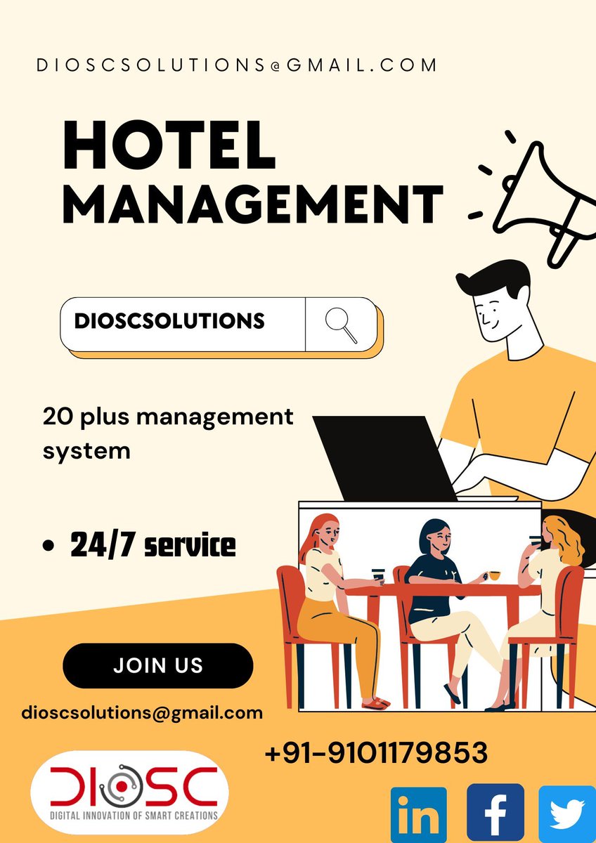 Dioscsolutions's tweet image. Hotel management systems enhance efficiency, streamline operations, and boost guest satisfaction by automating tasks like reservations, check-ins, and billing. Improved communication and data management contribute to a seamless hotel experience.  #DioscSolutions