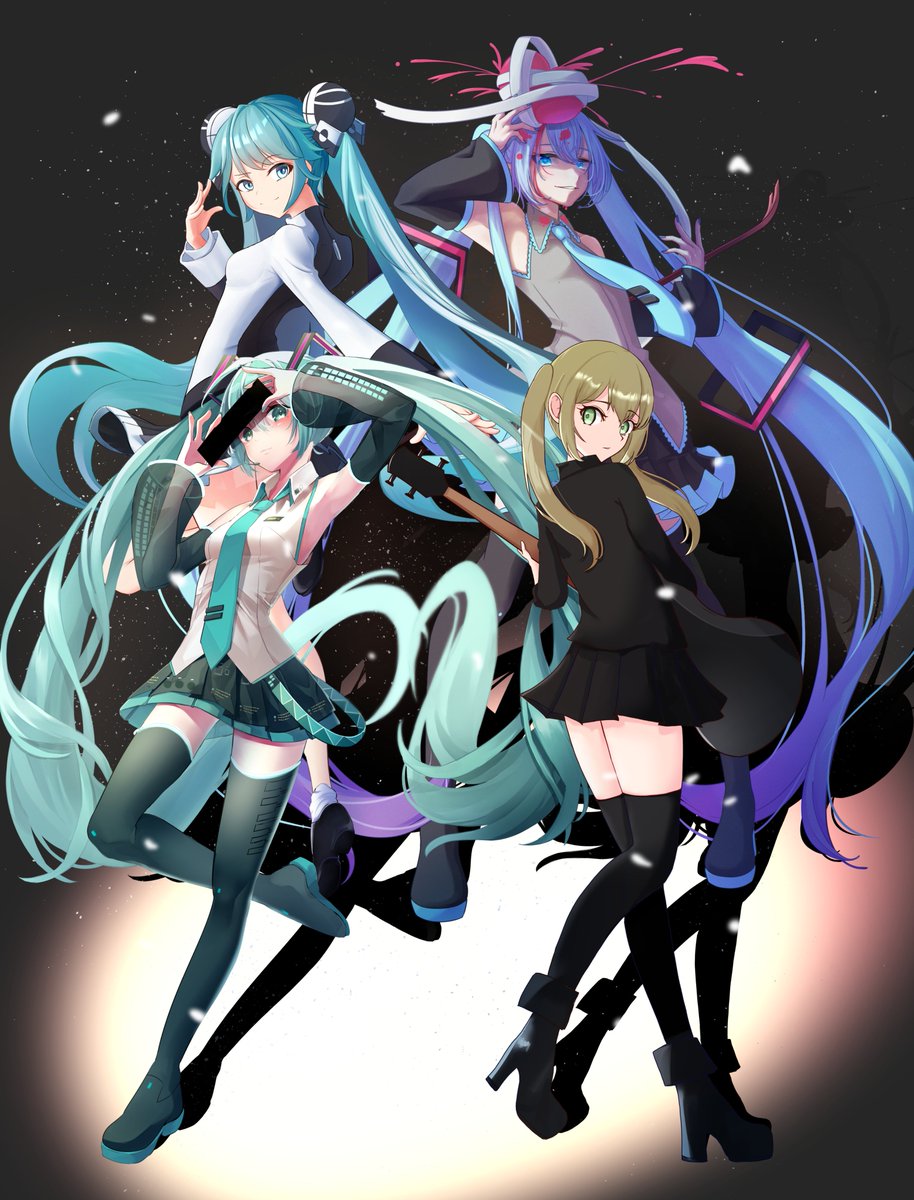 suzune_tarokiti's tweet photo. #3TW合作
好きな曲に合わせて初音ミクを描きました!
4人初の合作なのでぜひ見てね。
左上:立上れい #Rei_Tatekami
右上:浅見椿 #tsubaking_11
左下:wabisuke #ewabisuke
右下:鈴音たろきち https://t.co/EKAddPOwsW
