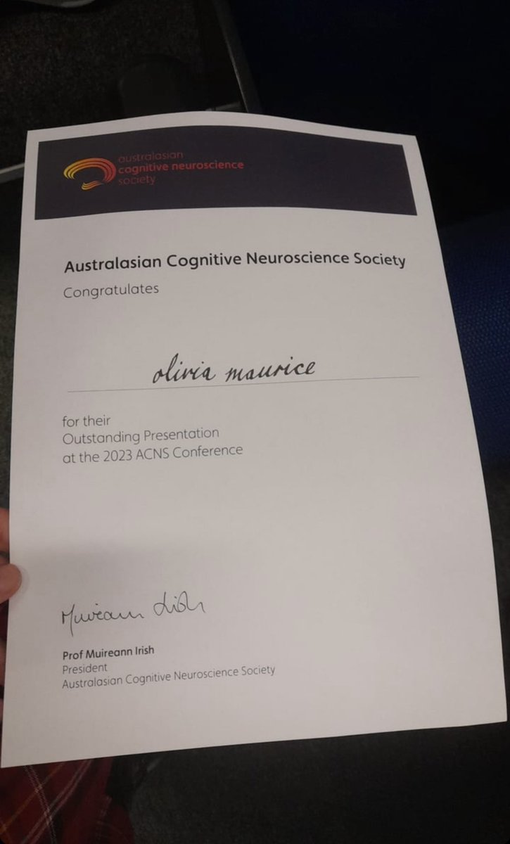 Thank you to @ACNS_ECR @ACNS_Official for awarding me Best Poster Presentation by a PhD Candidate at #acns2023 ! Thank you to my supervisors @celia_harris and Caroline Jones for their support! So proud of the work we’ve done and keen for more in 2024 🙏