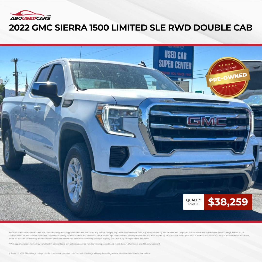 This powerhouse pickup truck blends capability and top-tier features to elevate your driving experience.
#GMCSierra #PowerfulPerformance #RuggedReliability #ABQusedcars #Albuquerque

Don't miss out!
Click here👇
abqusedcars.com/inventory/used…