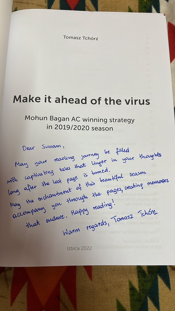 amisuvam's tweet photo. Thank you @TTchorz sir for this wonderful gift! The amount of content in this book really shows your hard work in the 2019-20 season.

You are truly our unsung hero.

#JoyMohunBagan https://t.co/kR4dfOJdvC