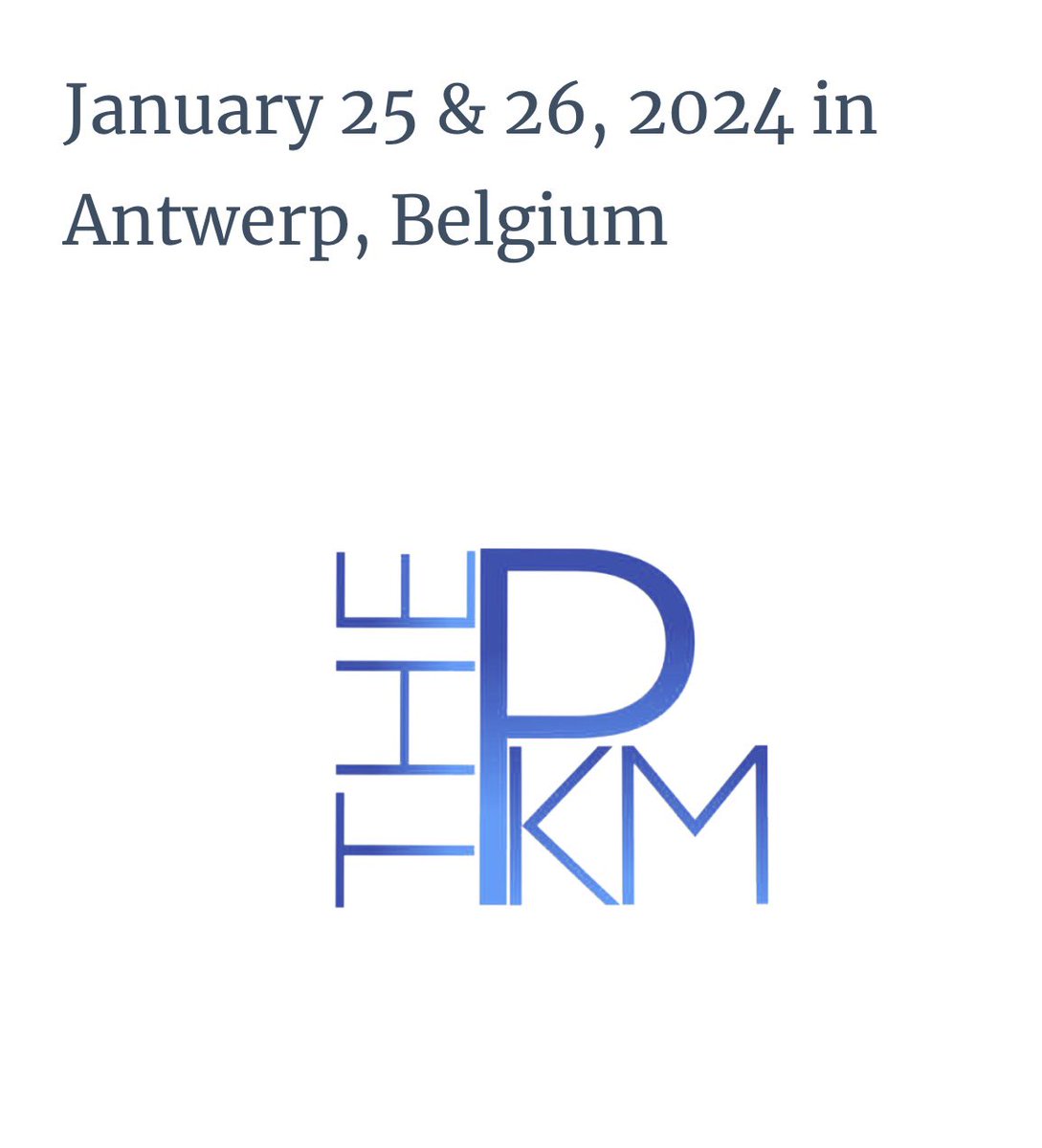 Another new show for us - see you in Antwerp! #thepkm24