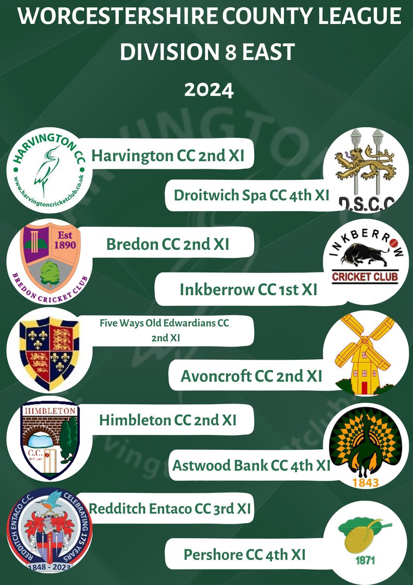 The teams for the 2024 @Worc_cl season