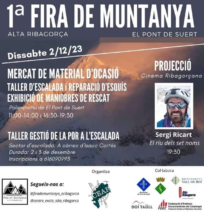 Recordeu que si voleu posar a la venda material de muntanya i esquí (2a. mà), entre avui i demà es recull al Poli de El Pont (17h-19h). Dissabte 2, mercat d'ocasió dins la 1a.Fira de Muntanya que organitza <a href="/cearpontdesuert/">CEAR</a> #reutilitza #consumresponsable