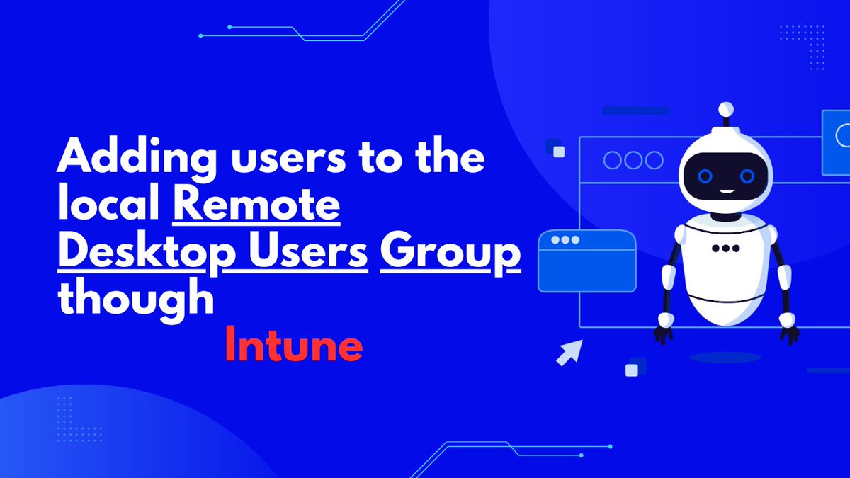 🚨 Blog Alert! 🚨 Check out my new blog post on adding users to the local Remote Desktop Users Group though Intune pathumudana.com/2023/11/adding… #MEMPowered #MSIntune #MicrosoftIntune #MicrosoftEntra