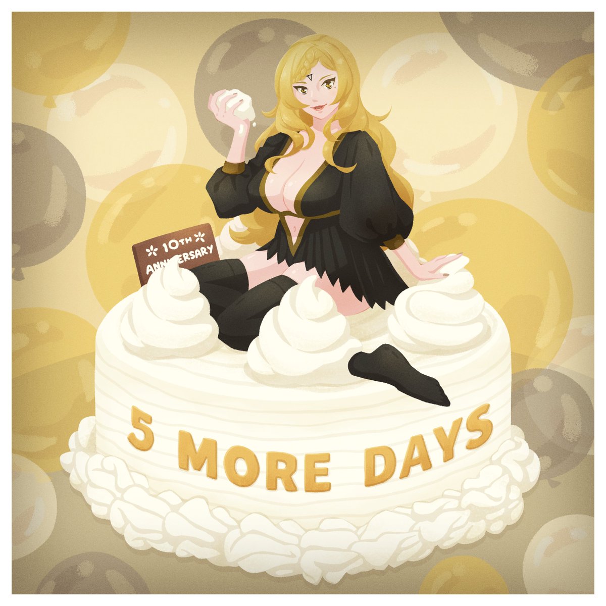 DOD3_10th's tweet photo. 【5 Days Left🌸あと5日】
Late-night anniversary party with the cake that is filled with nothing but love from Lady Five ♡
〆にファイブの愛しかないみっぴきケーキ深夜の周年パーティーしてる♡

by eggloaf
#10thDOD3 https://t.co/mXLySg1z7H