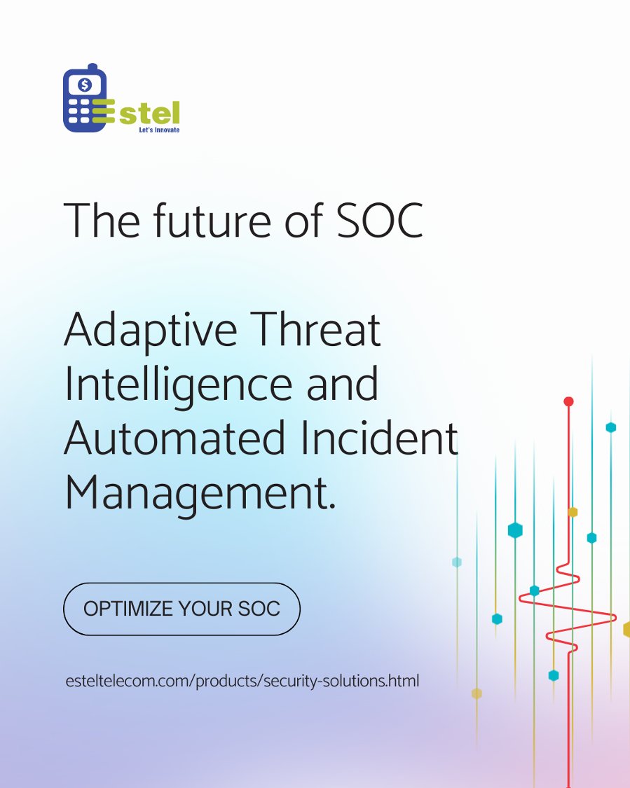 Esteltechnology's tweet image. Unveiling the Future of SOC: Where Innovation Meets Security. Empowering Defenders with Adaptive Threat Intelligence and Revolutionizing Incident Management through Automation. To know more, click bit.ly/45CLp32

#EstelTechnologies #CybersecurityEvolved #SecureTomorrow