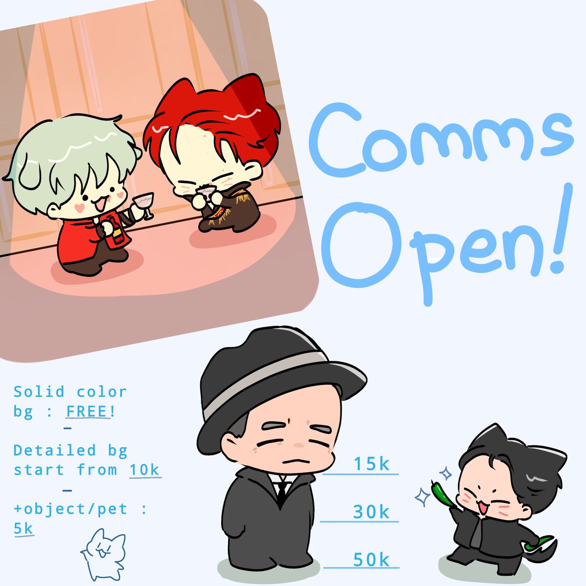 🥞COMMISSION OPEN!🥞
(Local : Shopeepay, Gopay, Seabank
Inter : Shopeepay, Wise)
#Commission #commissionsopen
#artidn #chibicommission