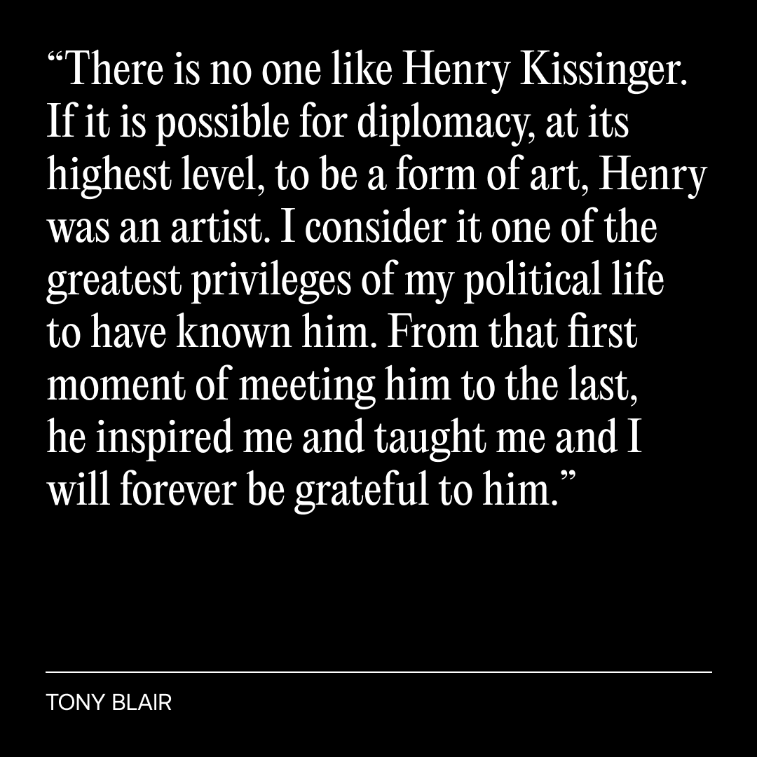 InstituteGC's tweet photo. Tony Blair's tribute to Henry Kissinger: https://t.co/Bf8pHkVkDv https://t.co/hmxSsqvPdG