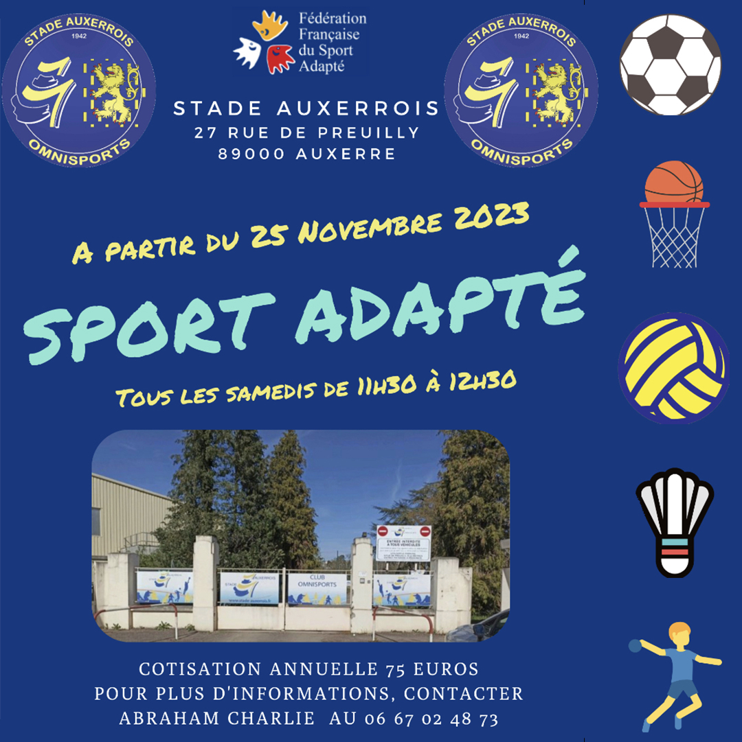 [PARTENARIAT]
Une belle collaboration entre l’IME des Isles et le Stade Auxerrois pour l’ouverture d’une section « #sportadapté » avec un créneau horaire dédié aux jeunes de l’IME des Isles.
L’objectif étant de pratiquer une activité sportive encadrée et #inclusive.
#Handicap