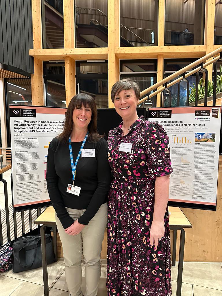 Great to attend the launch of the Institute for Health and Care Improvement last night at @YorkStJohn Our collaborations are going from strength to strength. @DrSarahBaker @LisaLovesToRun from the Trust with their poster presentations at the event. @KBryanYorkSJU