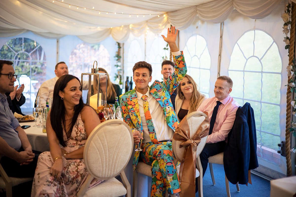 DrSmashlie's tweet photo. Shout out to one of my close friends who came to my wedding in this suit 😂🖤 https://t.co/nGGaJ4QHWA