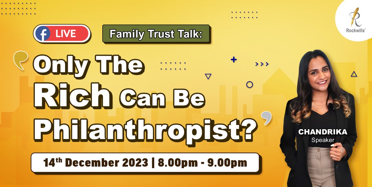 rockwills's tweet photo. A philanthropist is someone who gives to help others.

Join our FB live talk to understand the basics of family trust philanthropy.

FB Live : https://t.co/wLBKTVyimj

Date &amp; Time: 14th December (Thursday) 8-9PM

Mark your calendar! https://t.co/CbMFcohpvZ