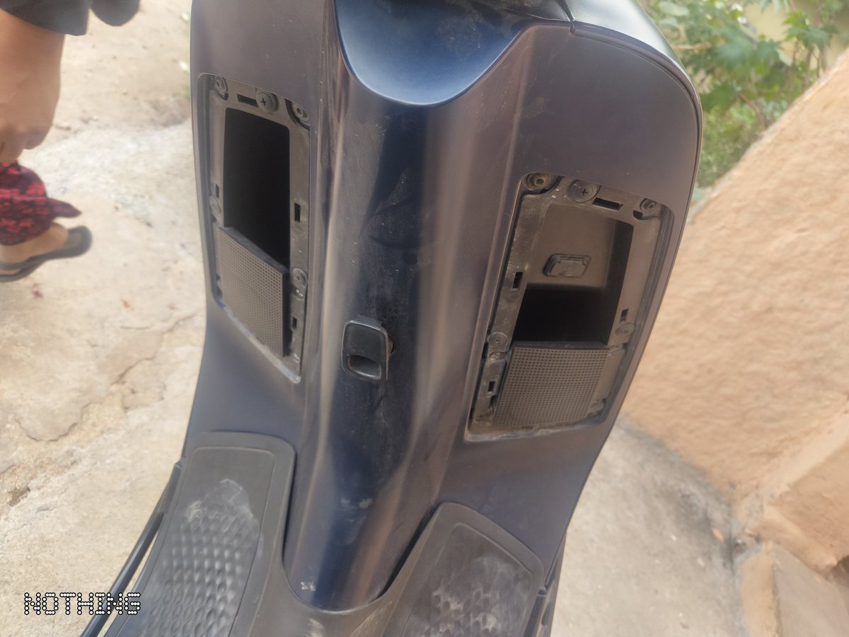 Chethansk321's tweet photo. This is how I got back my vehicle from @OlaElectric service centre they took my vehicle for service and they are blaming me that I took this speaker part now my vehicle looks even worst after service before that my vehicle is atleast in good state https://t.co/yGd8Vx52Yj