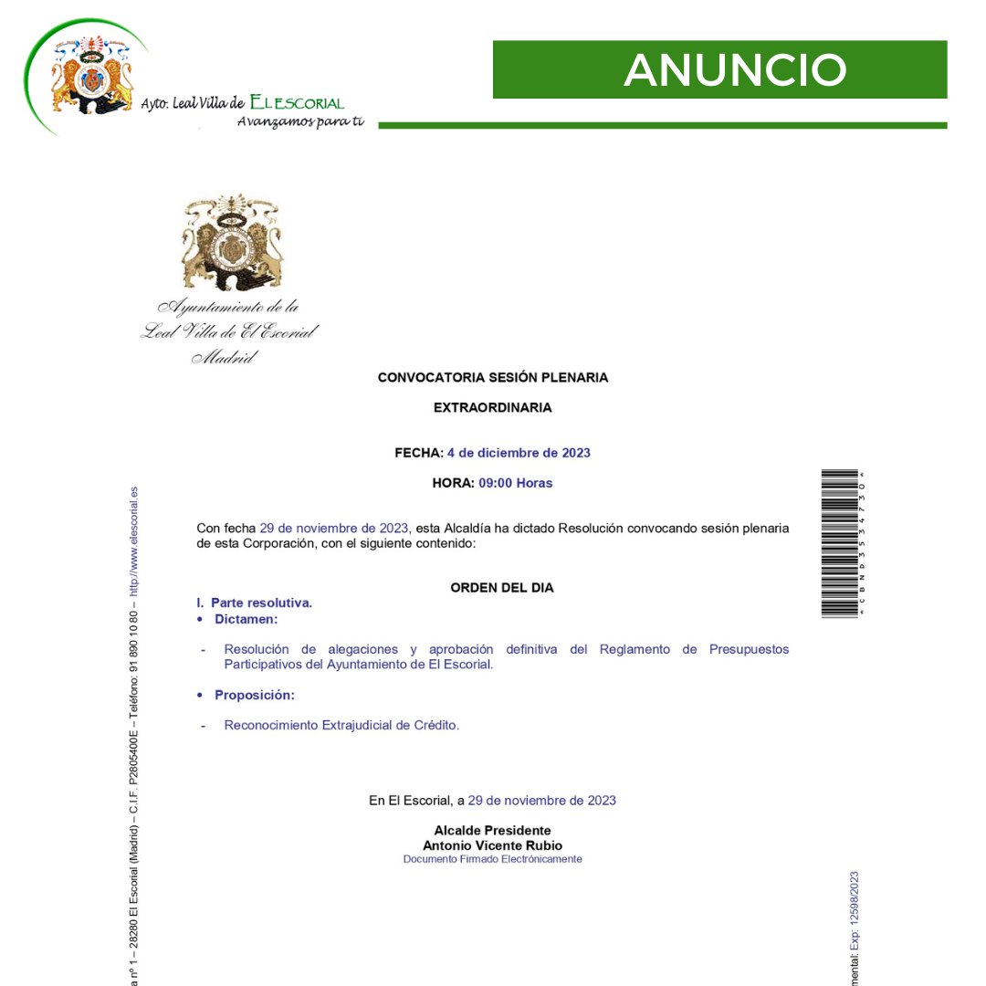 Ayuntamiento El Escorial tweet media