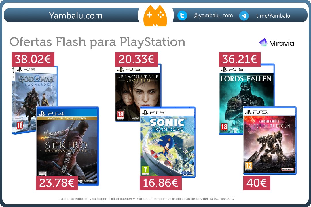 Yambalú on X: Ofertas Flash para PlayStation ✂️ Aplicando el