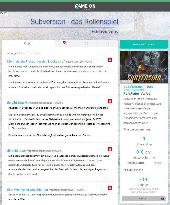 polyfeder's tweet image. 🤗😊  Noch einmal schlafen! 😊🤗 
#subversionRPG 
#pnpde
Game On Tabletop:
buff.ly/3R5c8PV