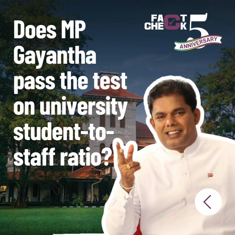 factchecklka's tweet photo. MP Gayantha Karunatilleke claimed in parliament that the academic staff at state universities has dwindled while student intake has doubled. Is he correct?
Swipe to find out.
Read the full fact-check: https://t.co/nAndW1sEGX
#FactChecklk