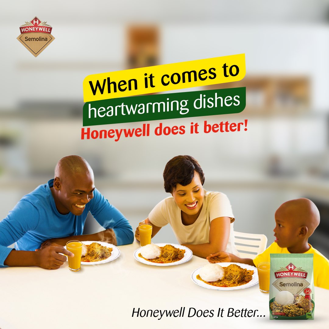 HoneywellFoods's tweet photo. From the heart of your kitchen to your table, we’re passionate about giving you the very best. Nobody does it better like Honeywell!
#Honeywell #HoneywellSemolina #HoneywellDoesItBetter #FamilyDinner #QualityMeals #DeliciousDelicacies https://t.co/hBRsYjaMn1