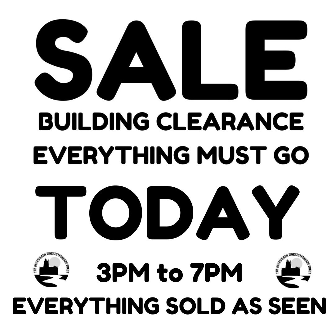 Pump House clearance sales start today. Cash and card accepted. Delivery not available so please arrange transport of goods.
w3w:///twig.fixed.loudly