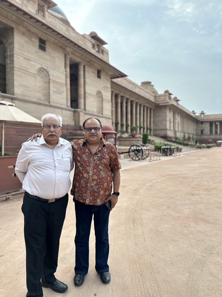 Visiting the corridor of the first citizen of India with a family member and college alumni first