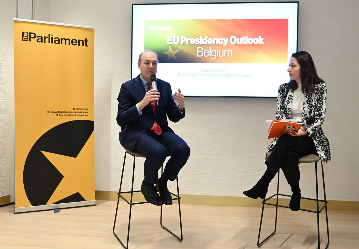 parlimagevents's tweet photo. Last night Ambassador @Willem_vdVoorde presented
@Parlimag readers with an exclusive outlook on the future Belgian 🇧🇪 Presidency of the Council at our event in the European Parliament @Europarl_EN https://t.co/3RW7VbkouZ
