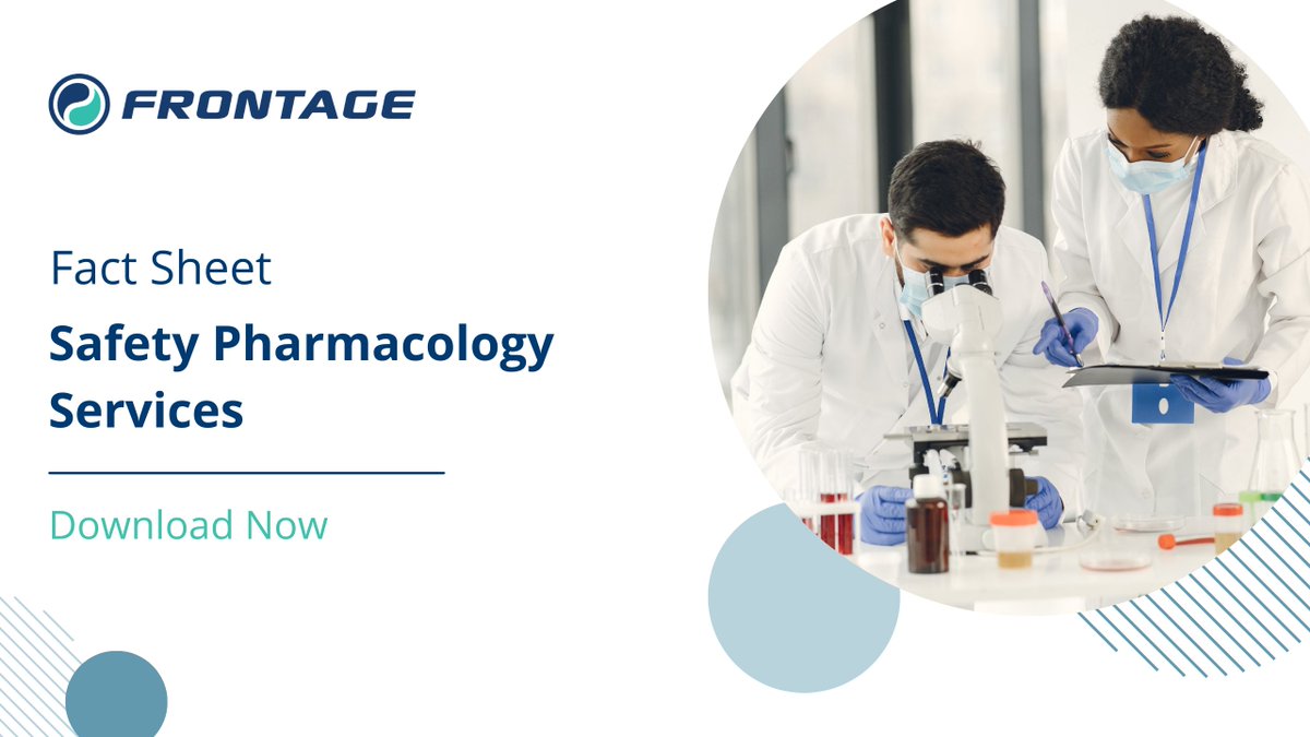 FrontageLabs's tweet image. At Frontage, we provide an incorporated approach to #GLP regulatory safety pharmacology and early non-GLP discovery pharmacology testing. Check out our #Pharmacology Services fact-sheet for more information.

👉 Download Now: ow.ly/Wle250P1KoI

#safetyandtox #cro