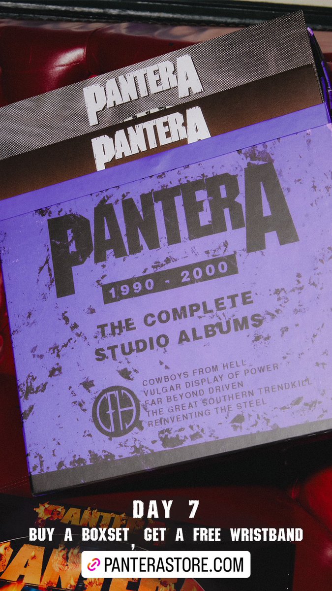 Day 7 of the 12 Days of Pantera. Buy a box set and get a Pantera wristband free! Today only. Panterastore.com