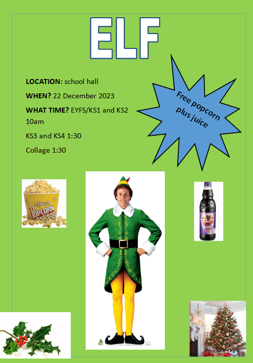 Upcoming Christmas activities which are being run by the school council