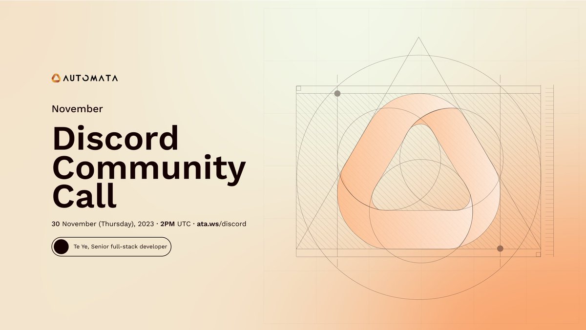 Automata community call happening now on Discord. 

► voice-stage on ata.ws/discord