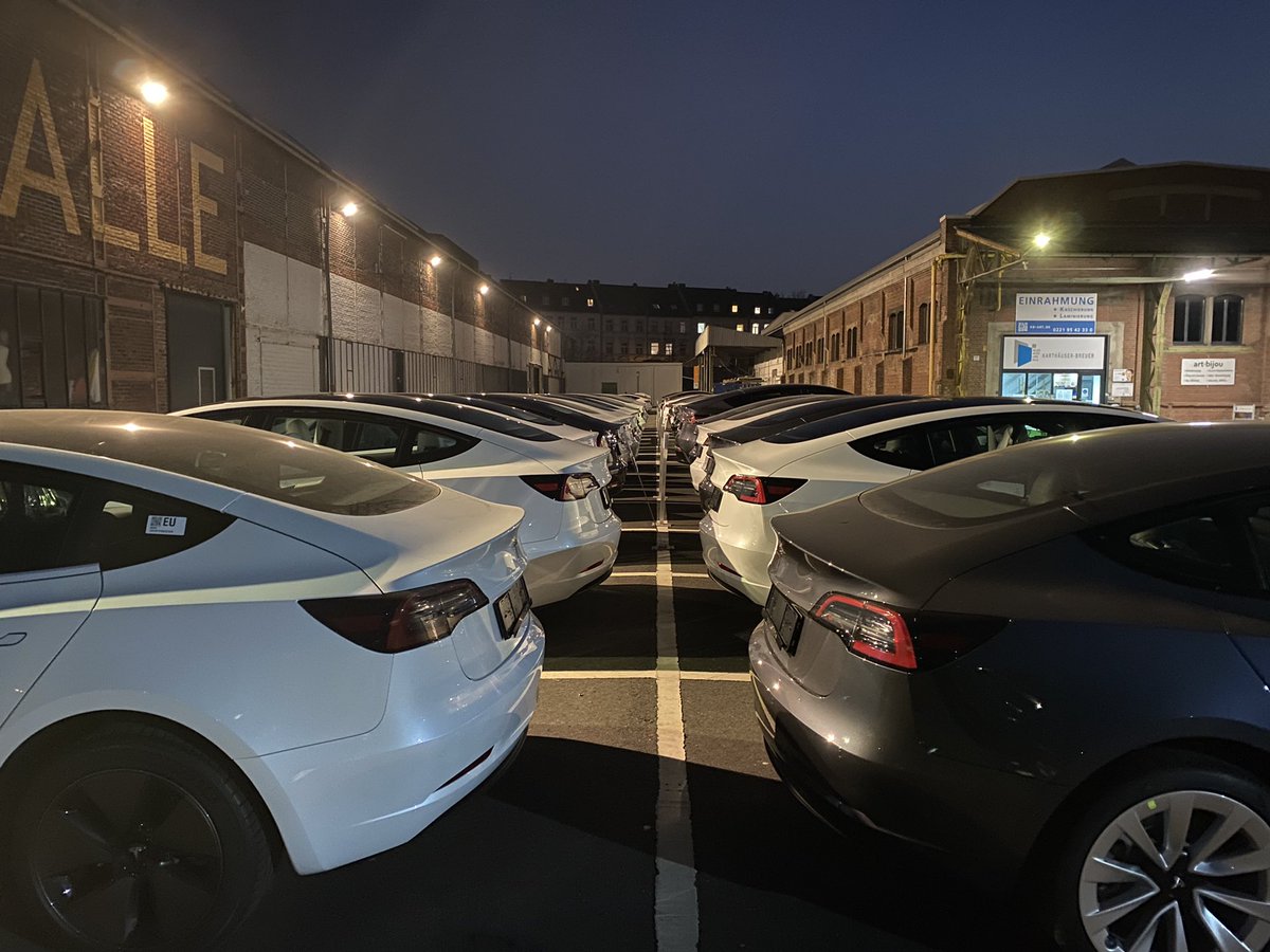 teslamindset's tweet image. 50+ Model 3/Y ready to be picked up in Cologne, Germany!
