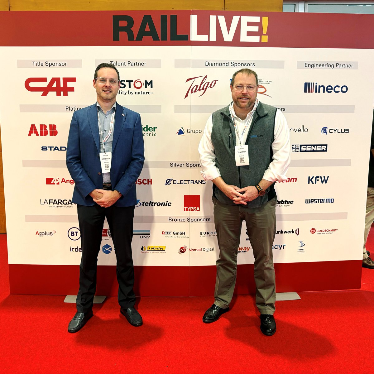Jeff Barrett and Clayton Gould are attending Rail Live! in Madrid, Spain’s leading international railway focused exhibition and conference. Ask them how #GEOKON instruments can be used in #railwayinfrastructure. <a href="/RailLiveSpain/">Rail Live!</a>

#raillivemadrid #railsafety