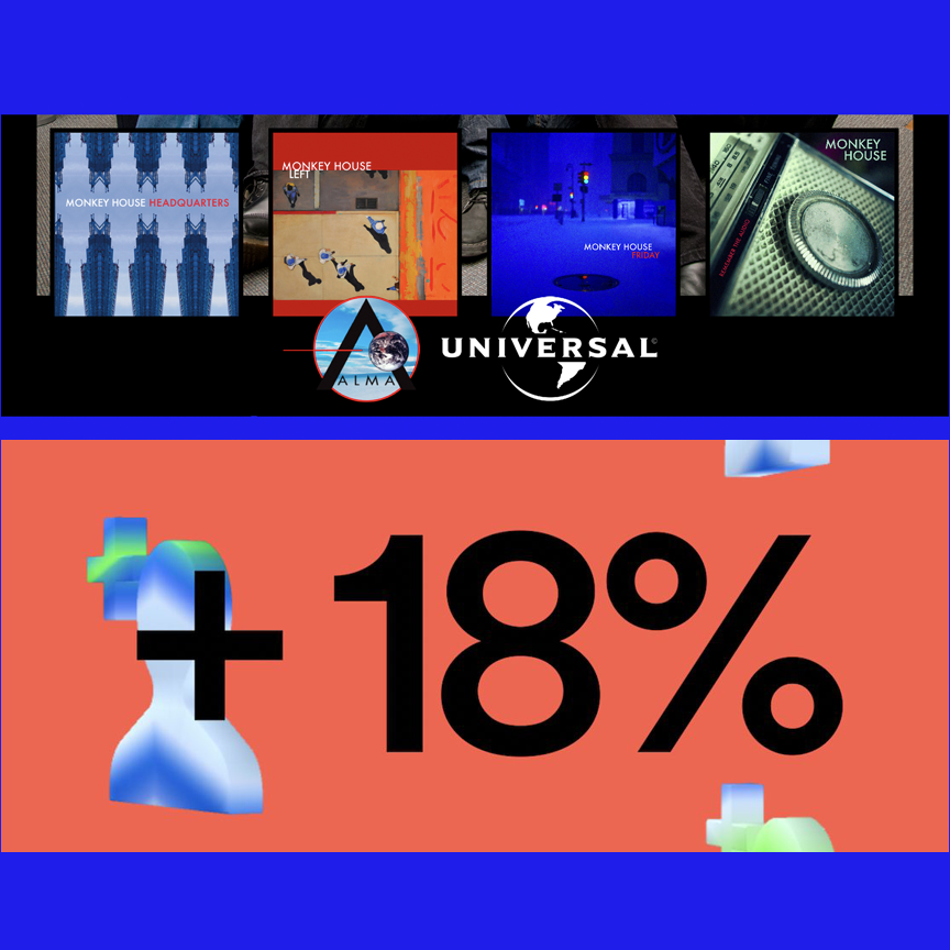 The crown jewel in Monkey House’s robust 2023 Spotify metrics: worldwide listenership grew by 18% in a year in which we didn’t even release new music. Thank you to everyone who helped spread the word by sharing, playlisting, and recommending! @AlmaRecordsCAN @Universal_CAN