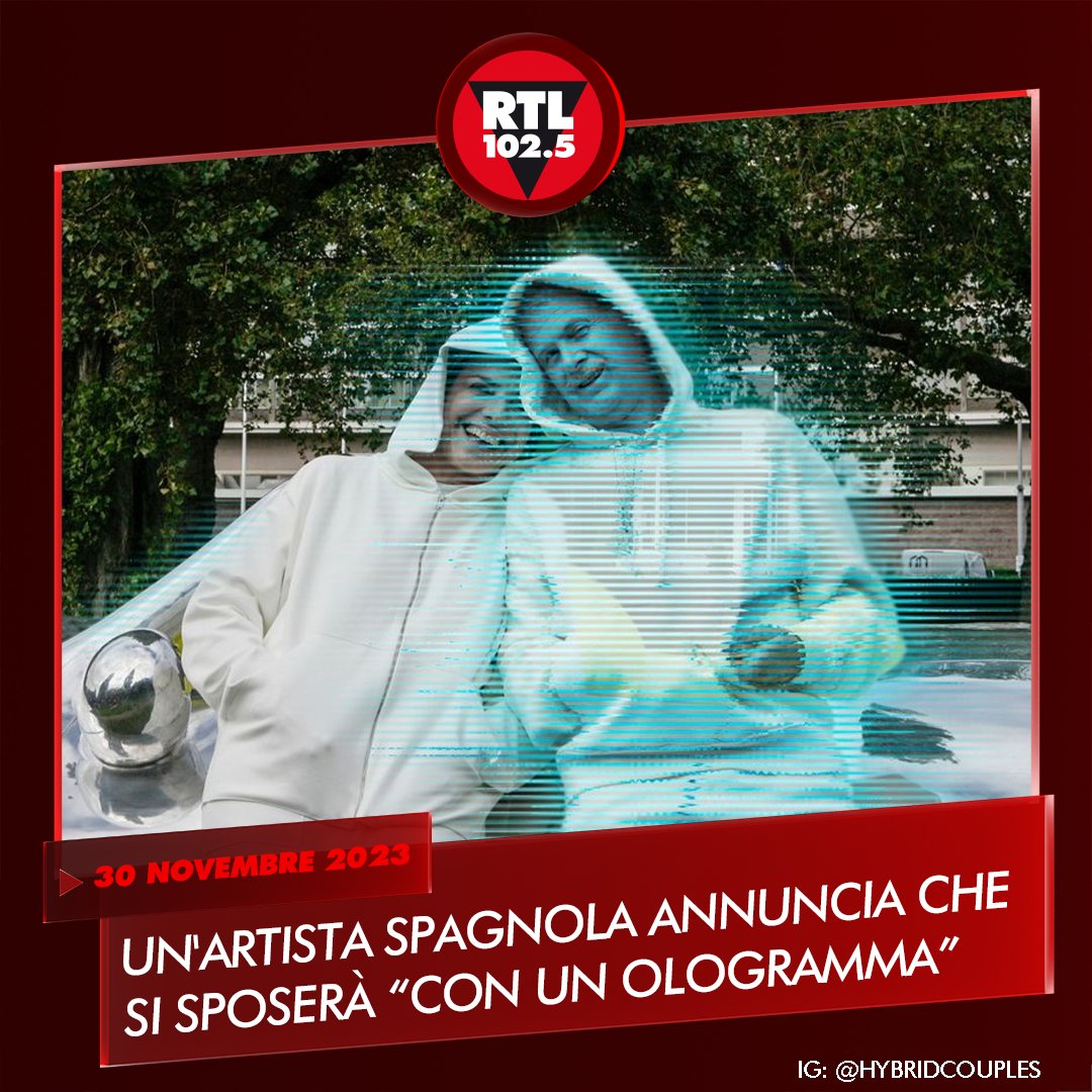 rtl1025's tweet photo. 🔵 #AliciaFramis, artista nata in Spagna e residente in Olanda, ha appena annunciato la decisione di sposarsi con "Ailex", un #ologramma creato da lei stessa, in quelle che ha definito le "prime nozze ibride" tra un essere umano e una creatura virtuale. https://t.co/f7MNUVgkXD