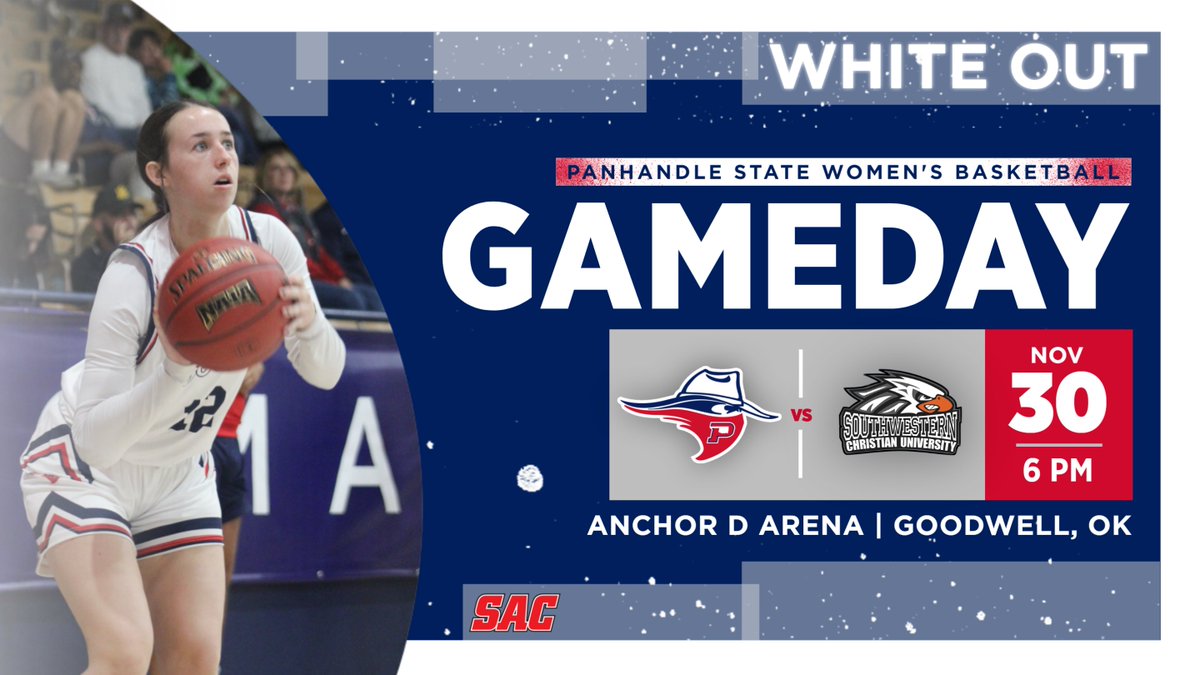 🏀GAMEDAY🏀
⬜️WHITE OUT⬜️
🆚Southwestern Christian University
⏰: 6:00 PM
🏟️: Anchor D Arena at Oscar Williams Field House
📍: Goodwell, OK
🎥: bitly.ws/TwdY
💻: bitly.ws/YWNc