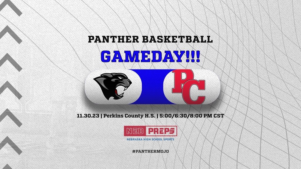 BASKETBALL SEASON OPENER!!!! 
🏀 @ Perkins County Plainsmen  
🚩 Perkins County High School  
⏰ 5:00/6:30/8:00 PM CST 
📺 Perkins County High School YouTube 
🎟️ Adults $6.00 / Students $4.00
#PANTHERMOJO