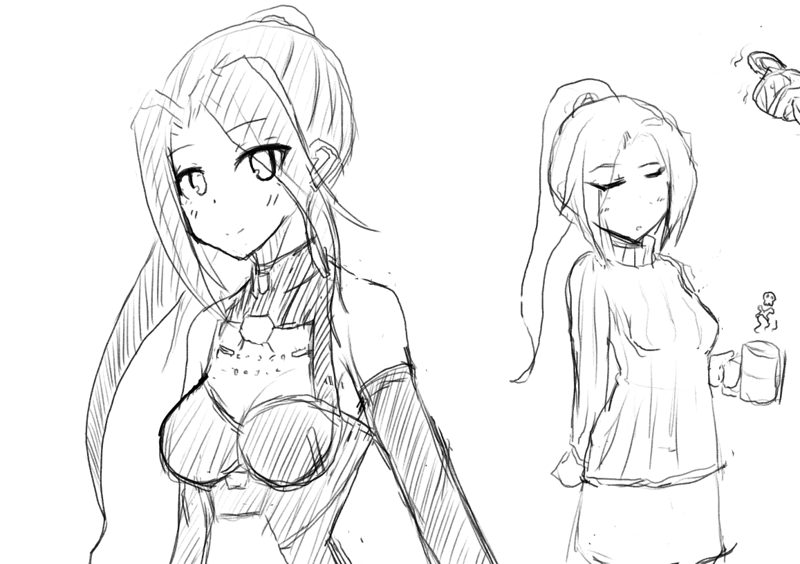 リク4人目。薫子さん。大きいおっぱい(当社比)を描いたので致命傷を受けました。 
