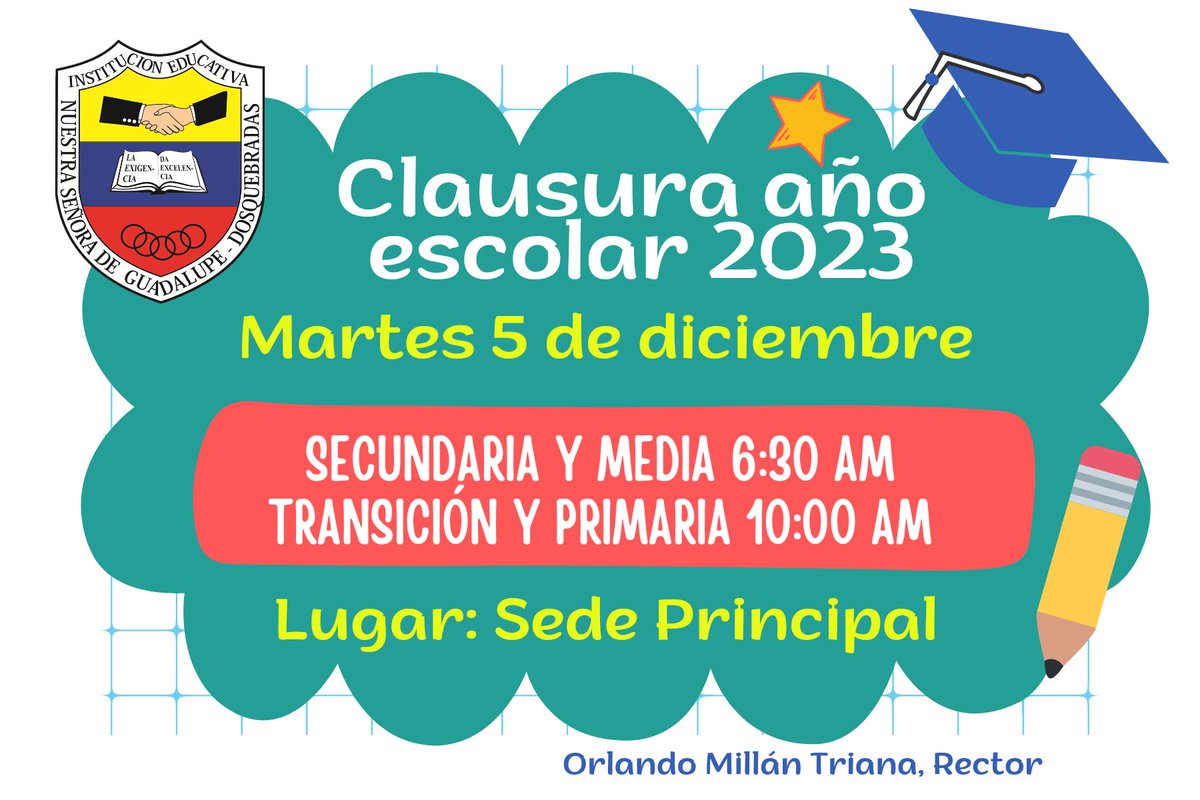 ieguadalupe2020's tweet photo. Horarios de clausura del año 2023. https://t.co/FENbOPKwrS