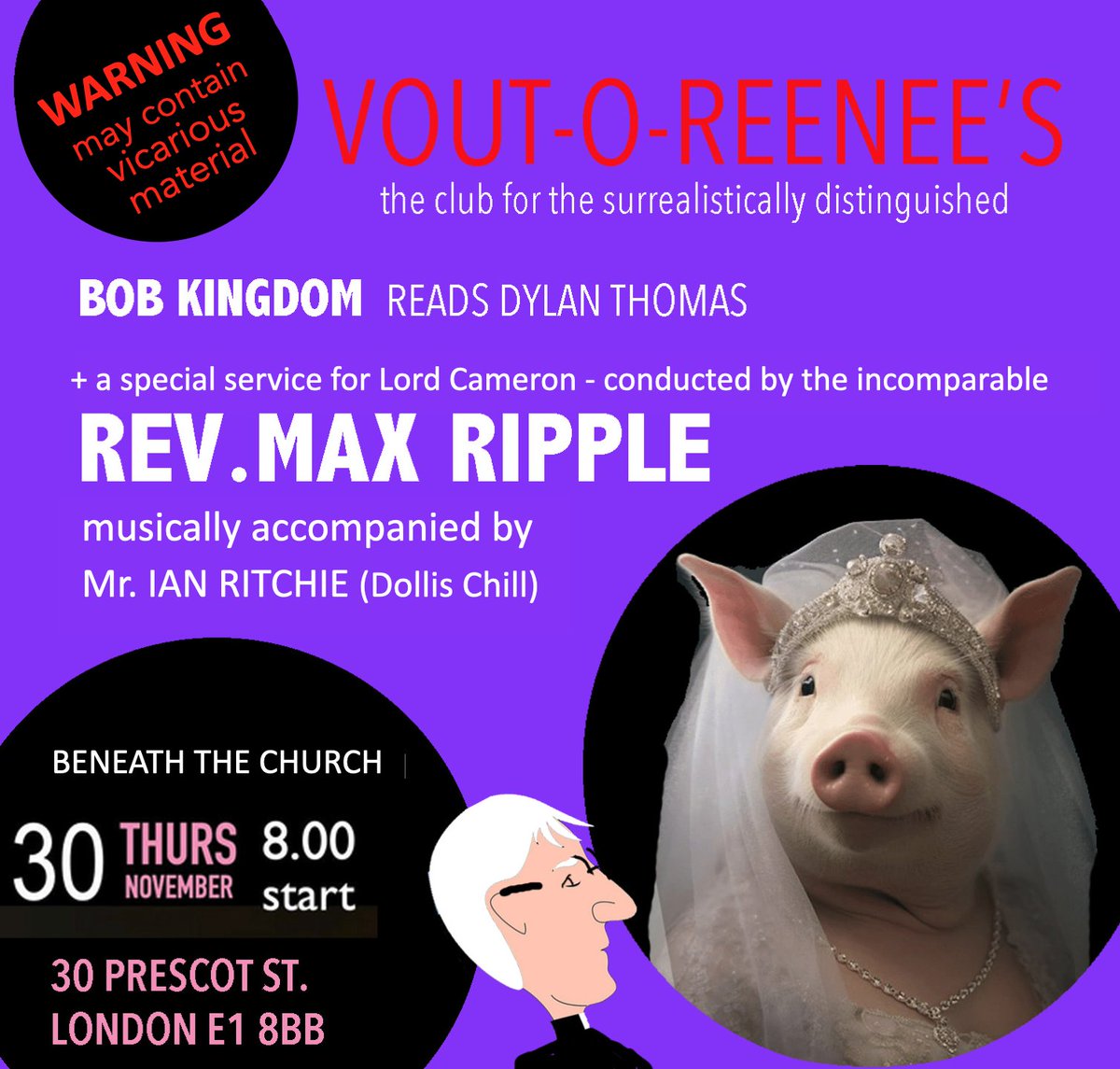 Looking forward to the Rev Max Ripple's special service tonight at 9.00pm...some tickets still available.  <a href="/ianritchiemusic/">ian ritchie</a> <a href="/AverageSuburbia/">Steve ‘Avo’ Lindsey</a> <a href="/DeafSchoolMusic/">Deaf School</a> <a href="/D_S_Live/">Deaf School Live</a>