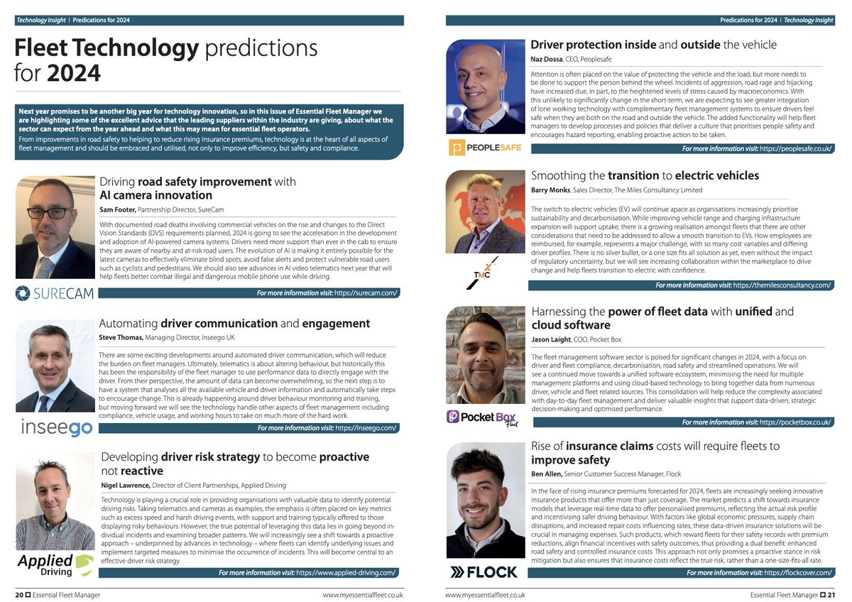Essential Fleet recently featured our COO Jason Laight &amp; Pocket Box in an article discussing Fleet Technology insights for 2024. It's an honour to be recognised among industry leaders, innovators, &amp; service providers in this discussion. myessentialfleet.co.uk/essential-flee…
<a href="/FleetManager_UK/">Essential Fleet Group</a>