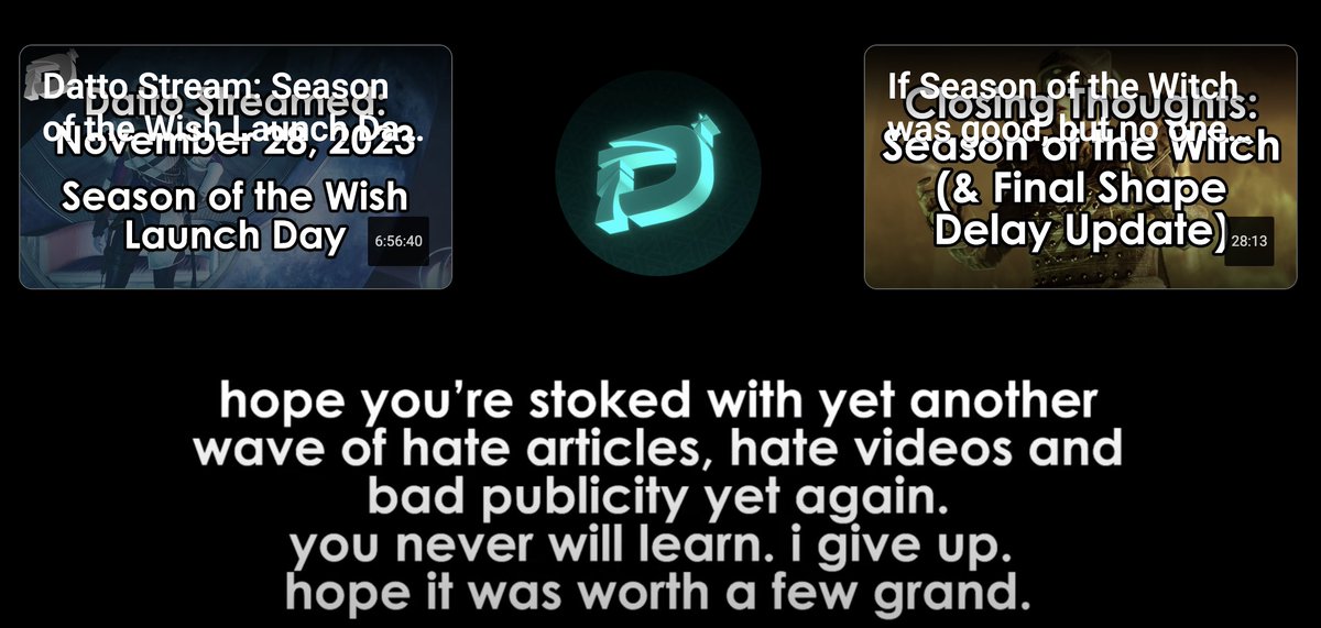 PaulTassi's tweet photo. I like to believe there's like a DEFCON system at Bungie for people complaining about things:

DEFCON 5 - Paul Tassi (I complain about everything)
DEFCON 4 - Saltagreppo
DEFCON 3 - Aztecross
DEFCON 2 - Gothalion (coming out of Destiny retirement to chime in)
DEFCON 1 - Datto: https://t.co/Mb6ckvDF1q
