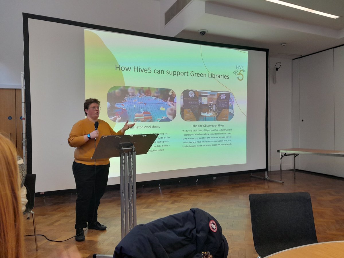 @GMLibraries launches our #GreenLibraries Knowledge Sharing Workshop with talk by Damson Tregaskis from @Hive5Manchester detailing the importance of bees in our natural environment @SMBC_Libraries