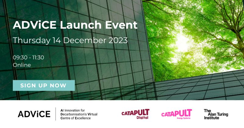 #Event| ADViCE Launch Event
📅 14 Dec
🕓 09:30-11:30
📍 Online

This event marks the launch of Artificial Intelligence for Decarbonisation’s Virtual Centre of Excellence (ADViCE) 🤖 

Learn how #AI can help achieve ambitious #netzero targets 🌍 

🎟️tinyurl.com/mvez3y7w