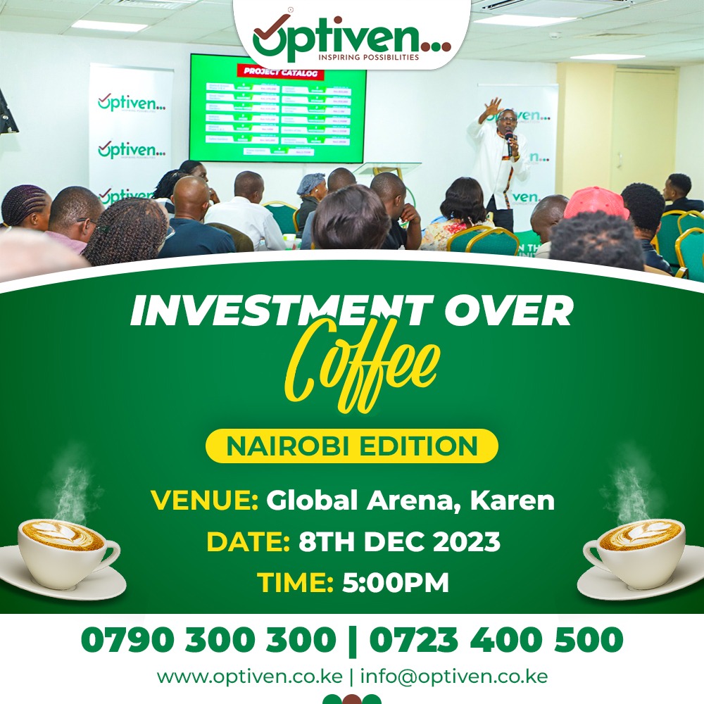 Optiven_Updates's tweet photo. 𝐂𝐚𝐟𝐟𝐞𝐢𝐧𝐚𝐭𝐞 𝐘𝐨𝐮𝐫 𝐖𝐞𝐚𝐥𝐭𝐡 𝐚𝐭 𝐈𝐧𝐯𝐞𝐬𝐭𝐦𝐞𝐧𝐭 𝐎𝐯𝐞𝐫 𝐂𝐨𝐟𝐟𝐞𝐞 

Book your spot now: https://t.co/COxE5GitoM https://t.co/bnUcpLkAeO